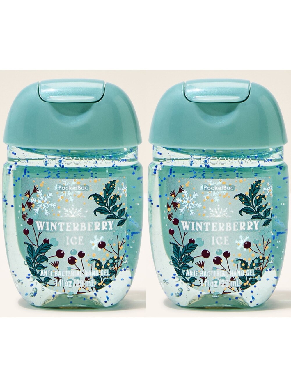 Bath & Body Works Winterberry Ice PocketBac Hand Gel Set of 2 NEW Rare